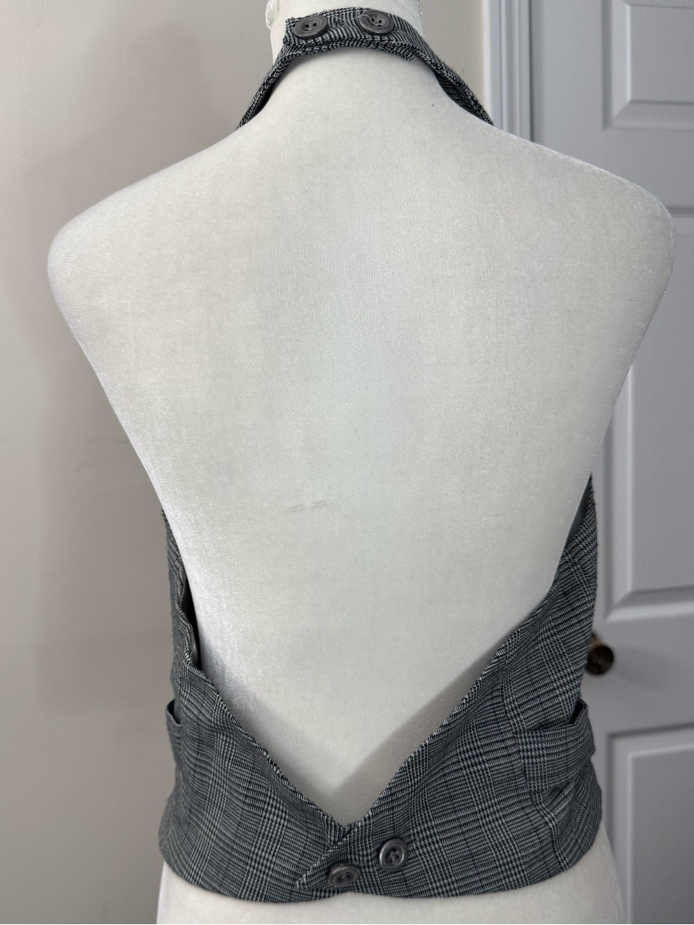 Y2K Plaid Halter Vest Blue Skull Star Graphic Emo Grunge 2000s Vintage - Picture 6 of 11